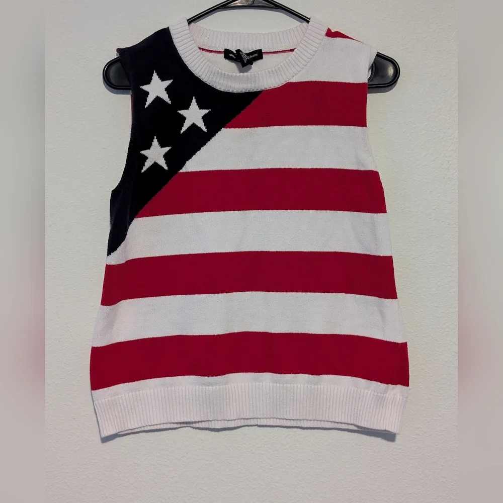 Patriotic Sleeveless Knit Top - Picture 1 of 3